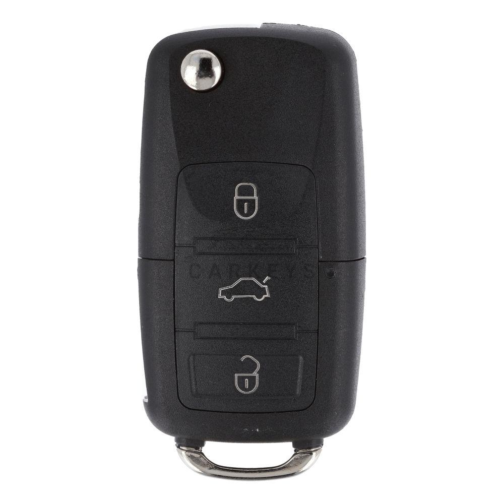 Корпус викидного ключа Volkswagen, Skoda, Seat 3 кнопки HU66 в зборі