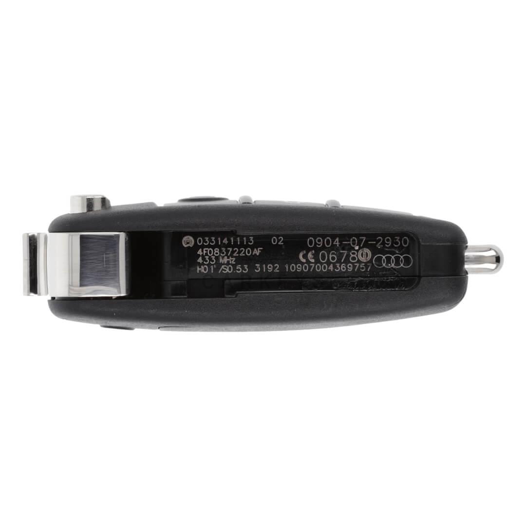 Выкидной ключ Audi A6, Q7 3 кнопки 433MHz Keyless-Go 4F0837220AF