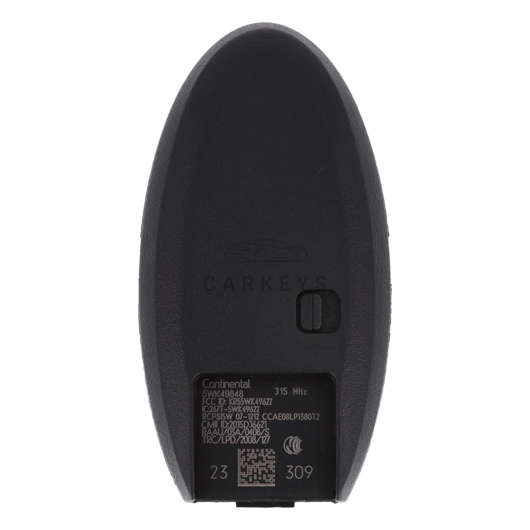 Смарт ключ Infiniti EX35, FX35, FX37, FX50, QX50, QX70 2008-2013, 2014-2017 2+1 кнопки 315MHz PCF7952 285E3-1BA7A