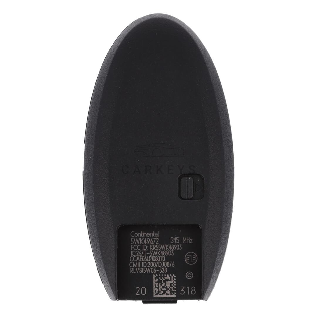 Смарт ключ Infiniti G25, G35, G37, Q40, Q60 2008-2015 3+1 кнопки 315MHz PCF7952 285E3-JK65A