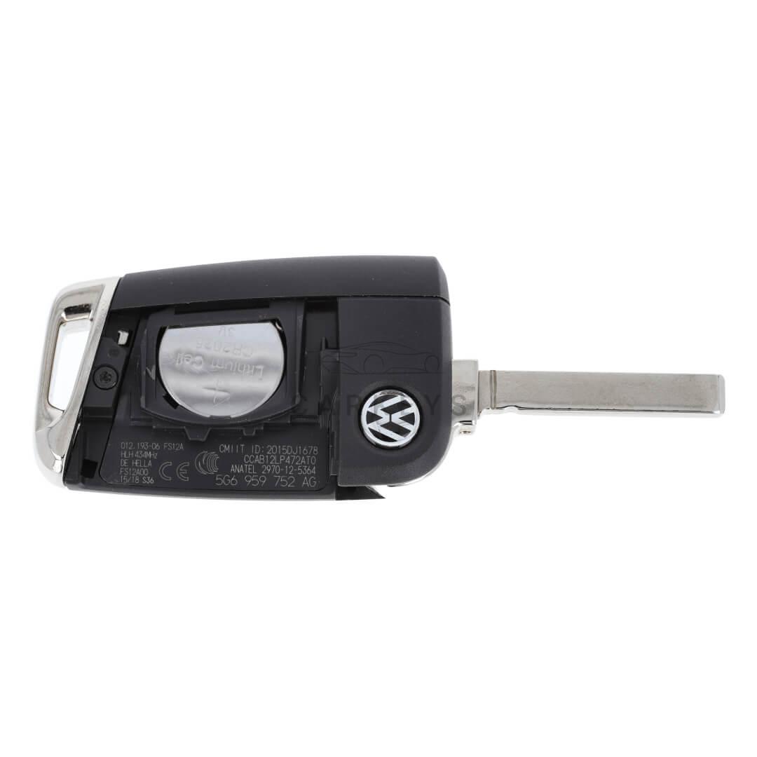 Викидний ключ Volkswagen Golf, Polo, Tiguan 3 кнопки 433Mhz MQB48 5G6 959 752 AG