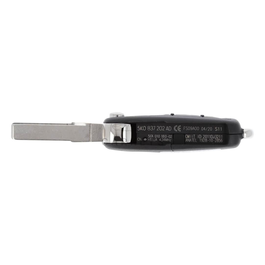 Выкидной ключ Volkswagen 3 кнопки 433Mhz Megamos 48 5K0837202AD