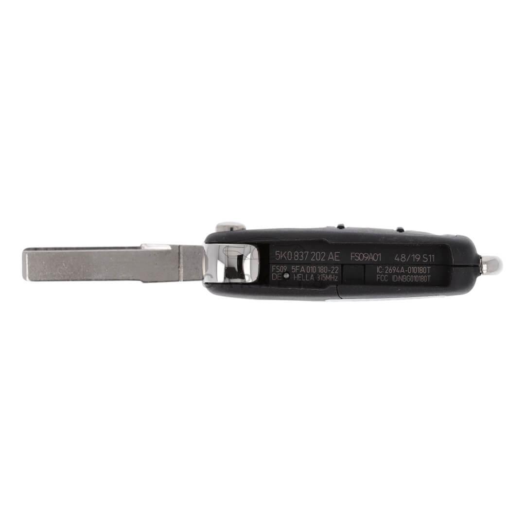 Выкидной ключ Volkswagen 3+1 кнопки 315Mhz Megamos 48 5K0 837 202 AE